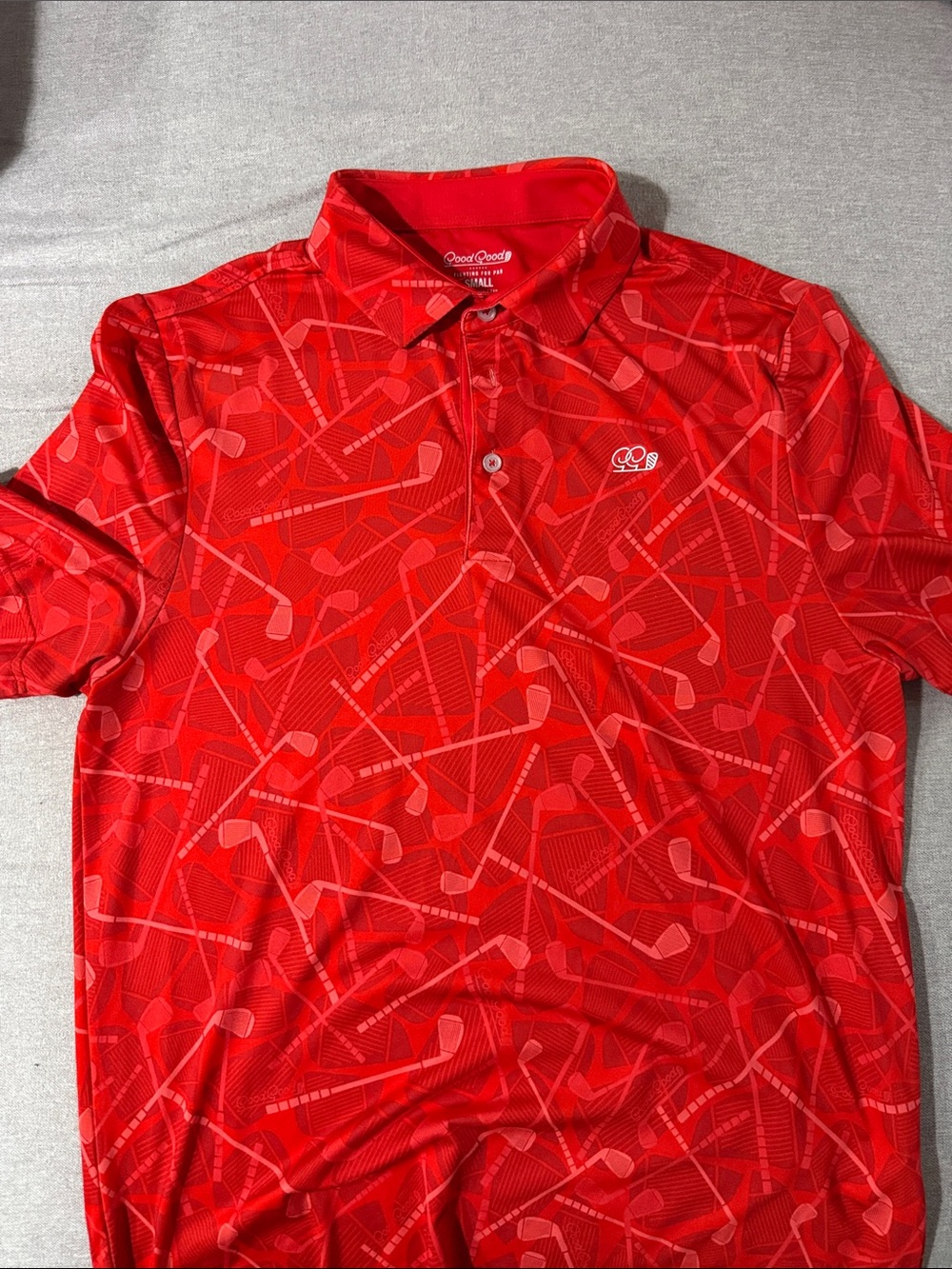 Orange Good Good Small Golf-Print Polo Shirt for Men